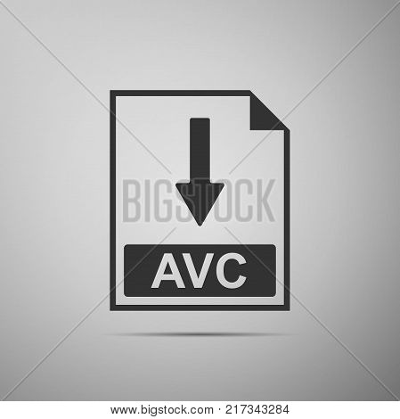 AVC file document icon. Download AVC button icon isolated on grey background. Flat design. Vector Illustration
