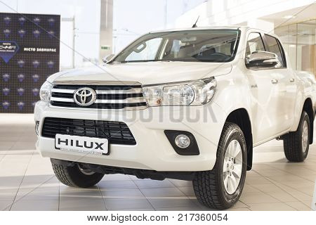 Ukraine Kiev - December 8 2017 TOYOTA auto show in the city of Kiev 2017