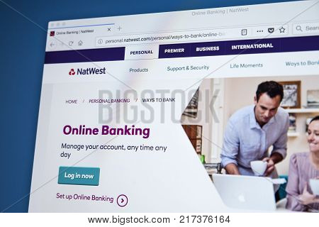 LONDON UK - NOVEMBER 22ND 2017: The homepage of the Online Banking area on the Natwest bank website on 22nd November 22nd 2017.