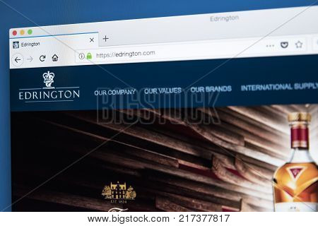 LONDON UK - NOVEMBER 21ST 2017: The homepage of the official website for Edrington - the privately owned international spirits company based in Scotland on 21st November 2017.