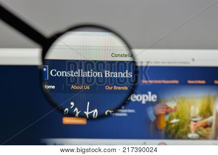 Milan, Italy - August 10, 2017: Constellation Brands Logo On The Website Homepage.