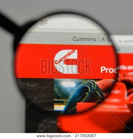 Milan, Italy - August 10, 2017: Cummins. Logo On The Website Homepage.