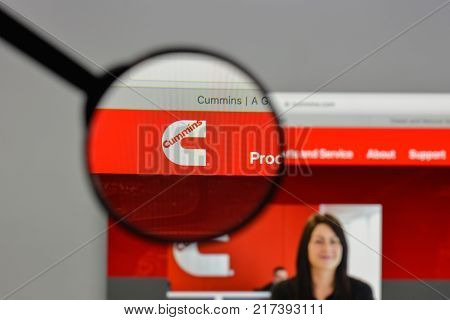 Milan, Italy - August 10, 2017: Cummins. Logo On The Website Homepage.
