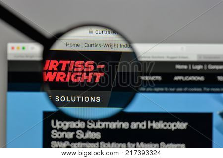 Milan, Italy - August 10, 2017: Curtiss Wright Logo On The Website Homepage.