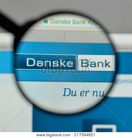 Milan, Italy - August 10, 2017: Danske Bank Logo On The Website Homepage.