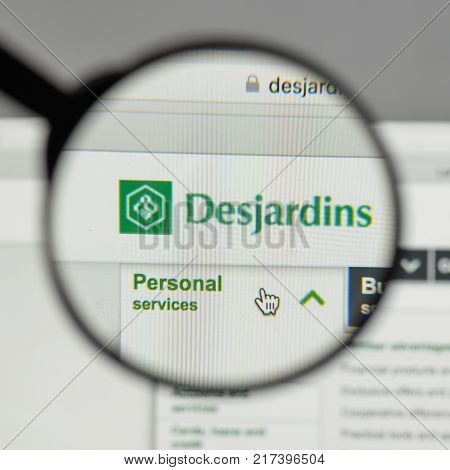 Milan, Italy - August 10, 2017: Desjardins. Logo On The Website Homepage.