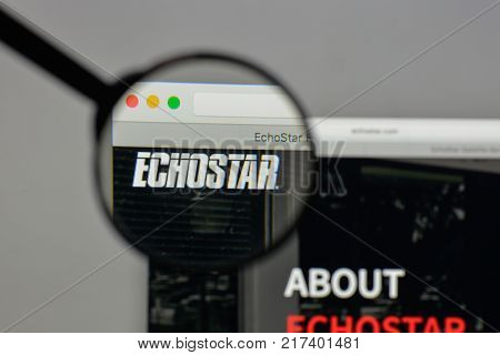 Milan, Italy - August 10, 2017: Echostar. Logo On The Website Homepage.