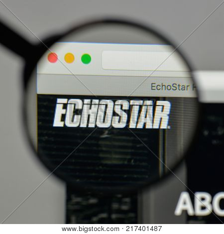 Milan, Italy - August 10, 2017: Echostar. Logo On The Website Homepage.
