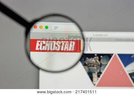 Milan, Italy - August 10, 2017: Echostar. Logo On The Website Homepage.