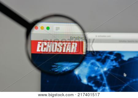 Milan, Italy - August 10, 2017: Echostar. Logo On The Website Homepage.