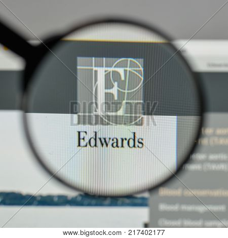 Milan, Italy - August 10, 2017: Edwards Life Sciences Logo On The Website Homepage.