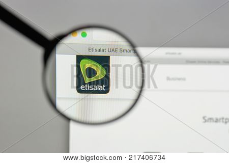 Milan, Italy - August 10, 2017: Etisalat Logo On The Website Homepage.