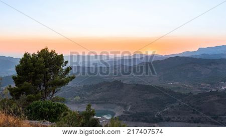 Rocky Landscape In Siurana De Prades, Tarragona, Spain. Copy Space For Text