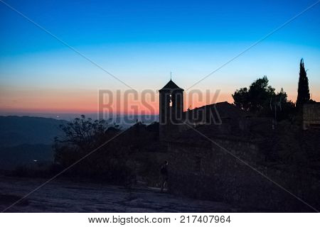 View Of The Romanesque Church Of Santa Maria De Siurana In Siurana Tarragona Spain. Copy Space For T