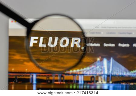 Milan, Italy - August 10, 2017: Fluor Logo On The Website Homepage.