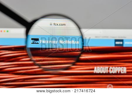 Milan, Italy - August 10, 2017: Freeport-mcmoran Logo On The Website Homepage.