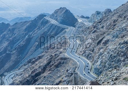 Al Hada Mountain in Taif City, Saudi Arabia with Beautiful View of Mountains