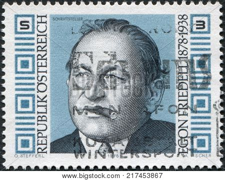 AUSTRIA - CIRCA 1978: A stamp printed in Austria devoted to 100th anniversary of Egon Friedell circa 1978
