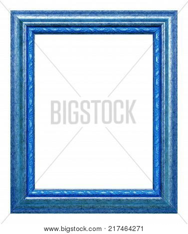Antique blue frame isolated on the white background vintage style