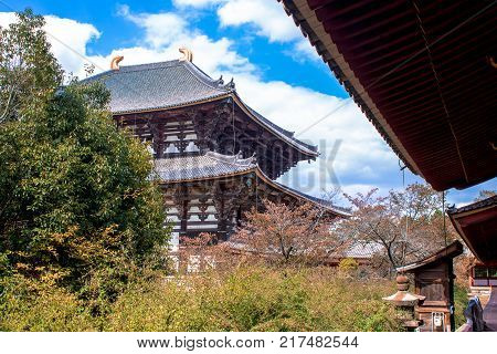 Great Buddha Hall at the Todaiji Temple in Nara near Kyoto Japan