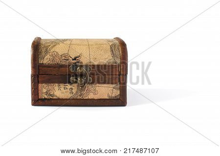 Closed chest. Chest of drawers on isolated white background