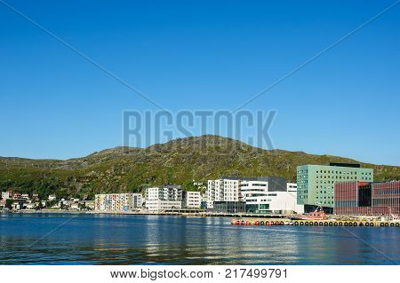 View to the city Hammerfest in Norway.
