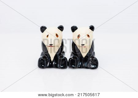 stoic panda bears salt and pepper shakers set