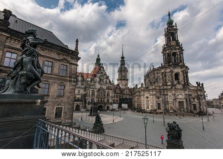 Hofkirche in Dresden in Saxonia in Germany