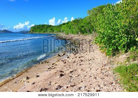 Beautiful beach at Smugglers on Tortola of the British Virgin Islands