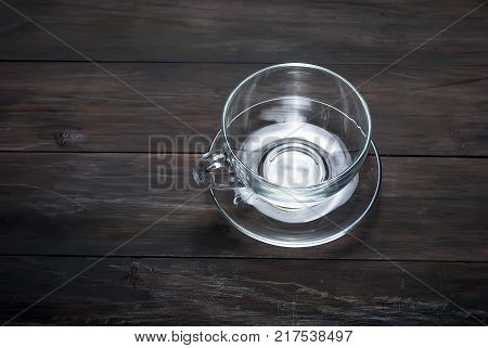 Cup Of Ginger Tea With Lemon And Honey On Dark Blue Background,