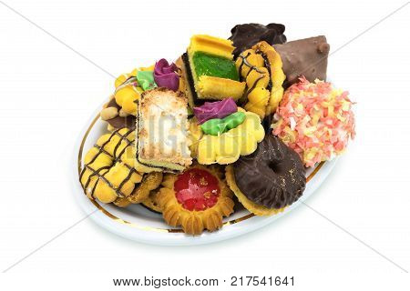 Christmas Cookies sortiment of sweet food on elegant plate