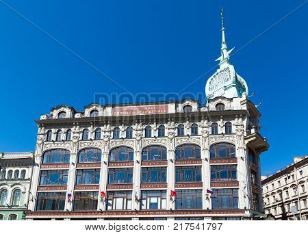St. Petersburg, Russia - June 4 2017. The building of the old trading company Esders and Schieifals