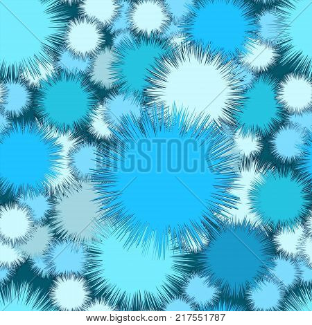 Fluffy blue snow balls christmas holiday background