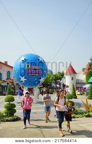 PATHUM THANI THAILAND - November 04 2017: Inside view of the fun park named Dream World in Pathum Thani Thailand. It's the most popular amusement park in Thailand.