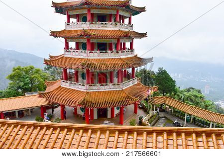 Genting Highlands, Malaysia - November 2, 2017: Chin Swee Caves Temple