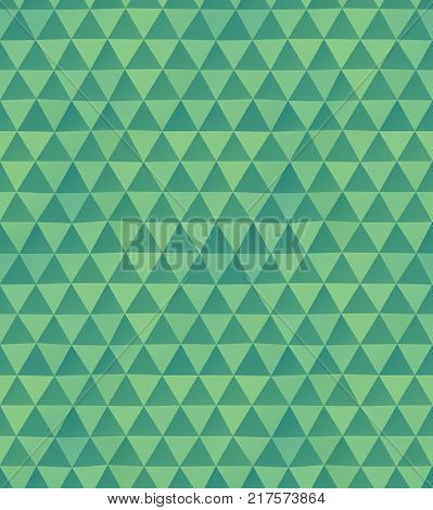Abstract seamless pattern of irregular triangles in green colors