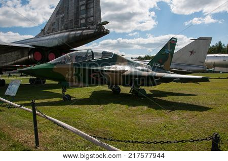 RUSSIA MOSCOW REGION MONINO - August 09 2017: Museum of the air force. training Yak-130