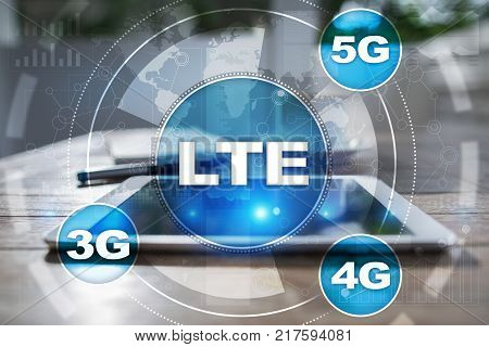 LTE networks. 5G mobile internet and technology concept.