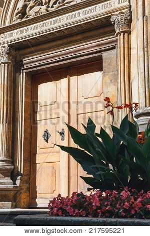 close up of the doors Prague castle Czech Republic Czechia
