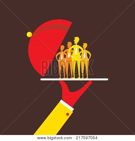 business team serving for your work first class business service concept design