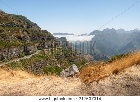 View the pass Boca da Encumeada in Madeira. Portugal