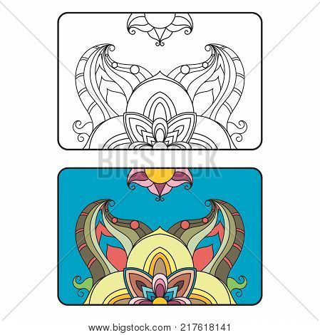 Flower pattern. Pattern in the style of sentangle.