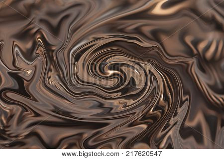Chocolate abstract background illustration with circles end waves.