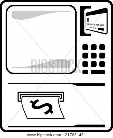 ATM Icon Raster Illustration
