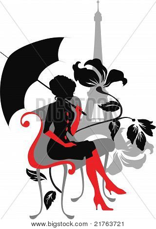 Doodle grafico Silhouette di una donna