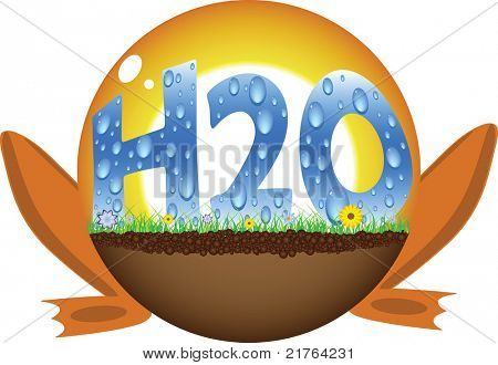 Саншайн мяч с текстом h2o