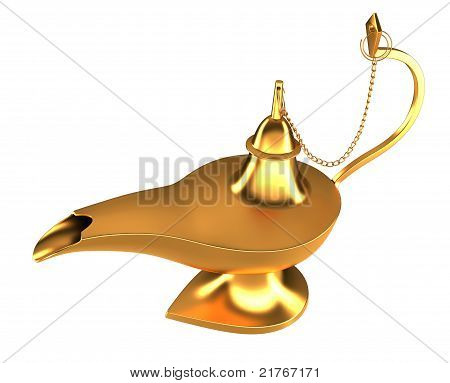 Arabia taika Genie lamppu eristetty
