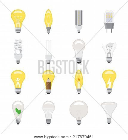 Light bulb vector lightbulb idea icon solution electric lighting lamp energy cfl or led electricity and fluorescent light illustration isolated on white background.