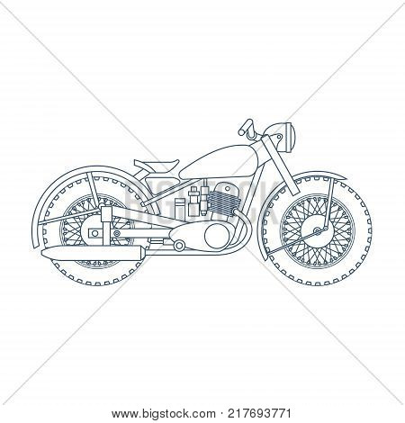 Vintage Motorcycle vector logo design template. bikeshop or motorcycle service icon. Vector Illustration