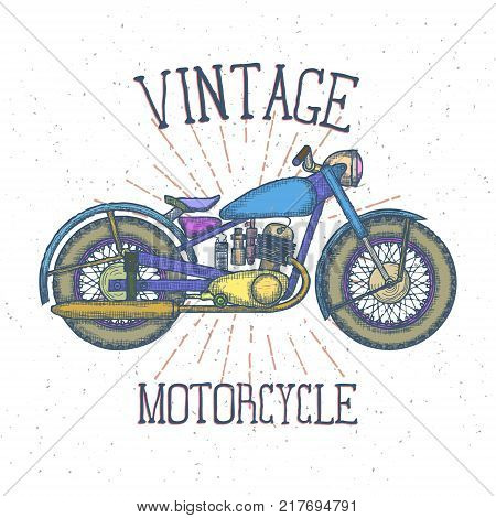 Vintage Motorcycle vector logo design template. bikeshop or motorcycle service icon. Vector Illustration
